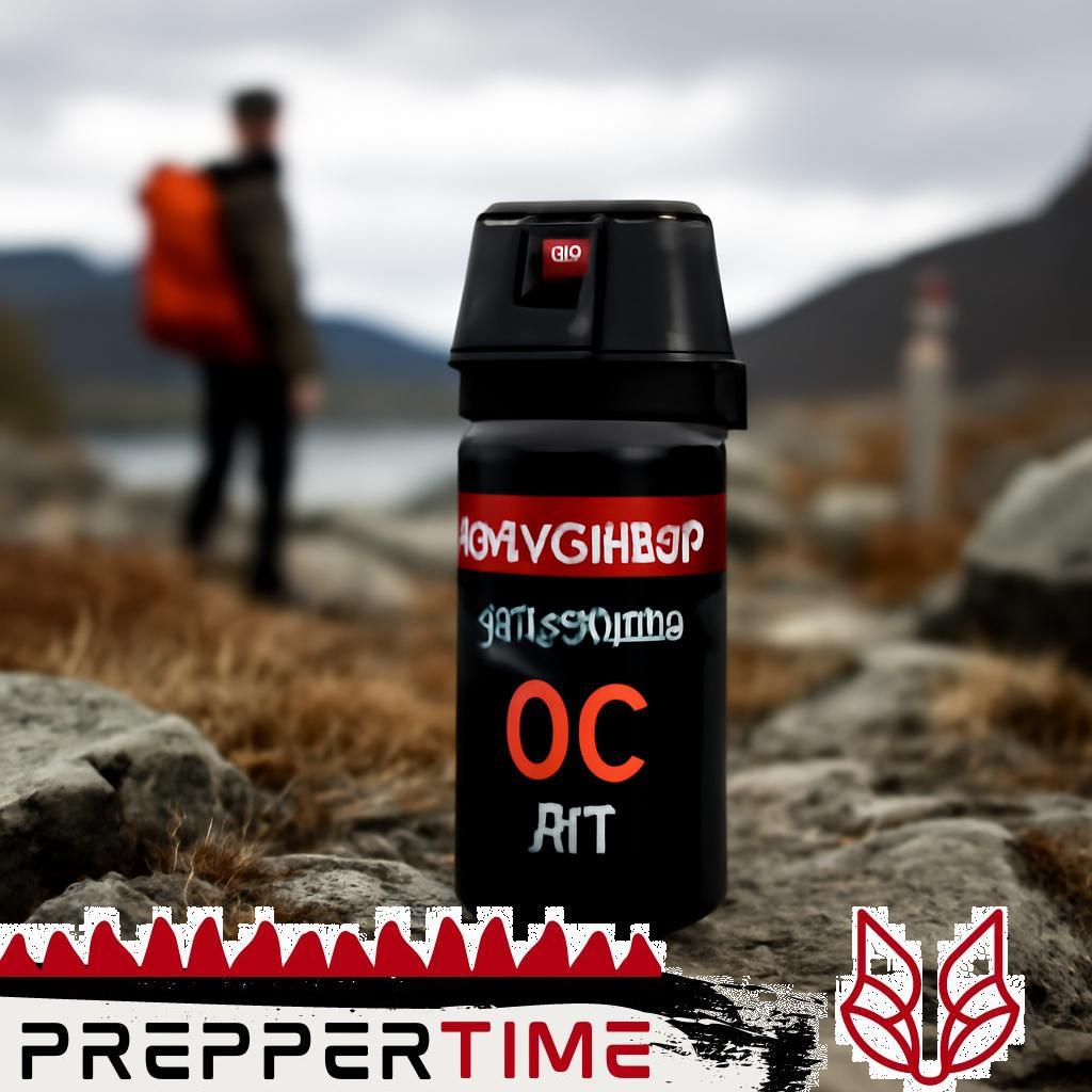 Bodyguard-Pfefferspray in Dose mit Sprühnebel.
